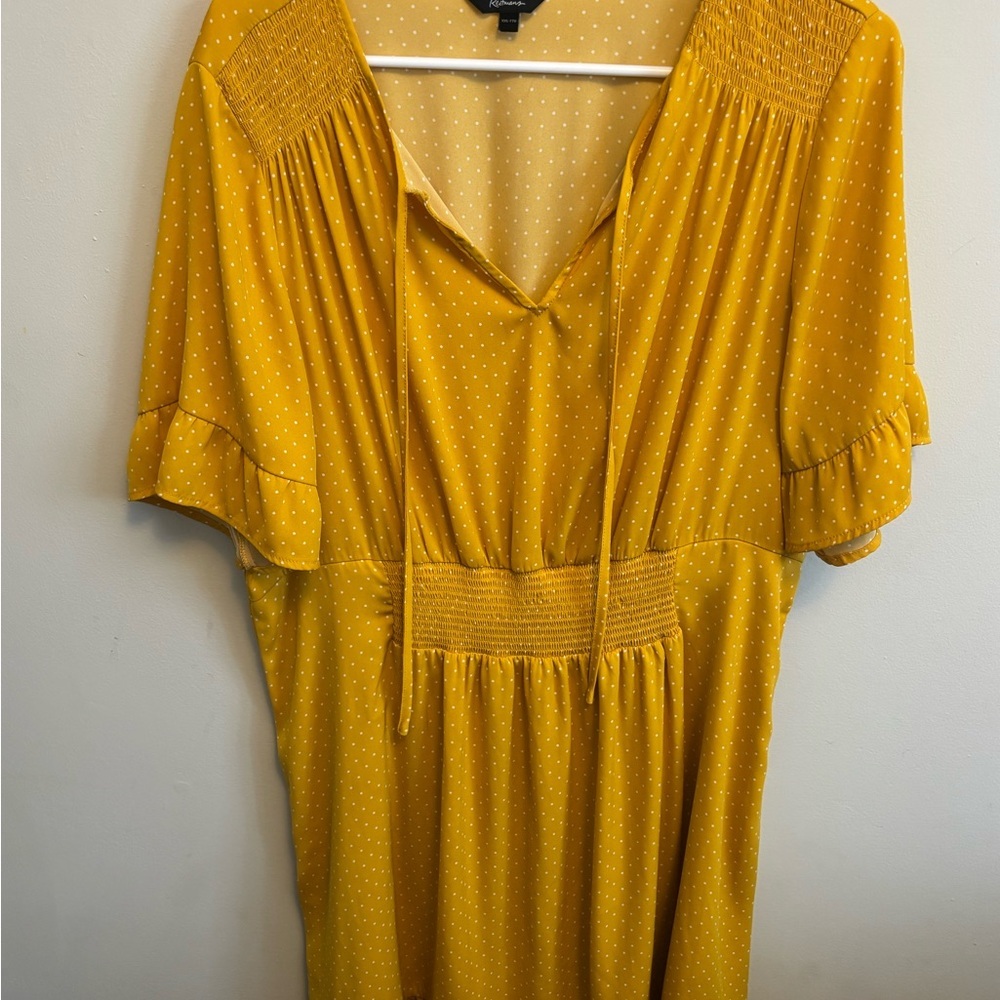 Reitmans Mustard Polka Dot Blouse